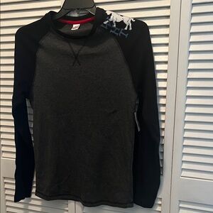 Unisex Black and Gray Long Sleeve Shirt W/ WHT Art Horse